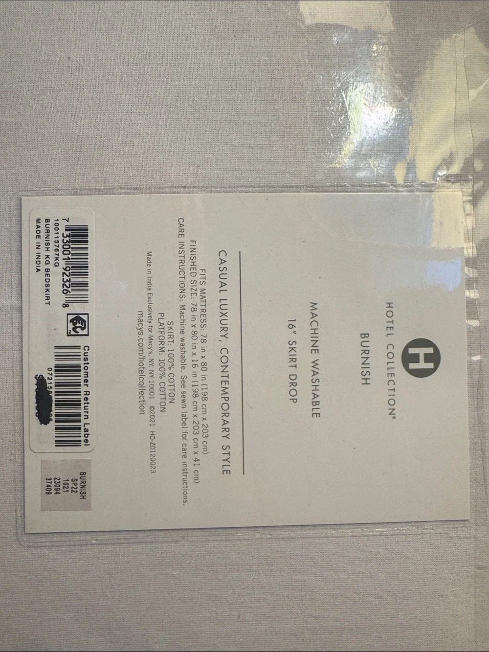 Hotel Collection King Bedskirt in Light Taupe Beige